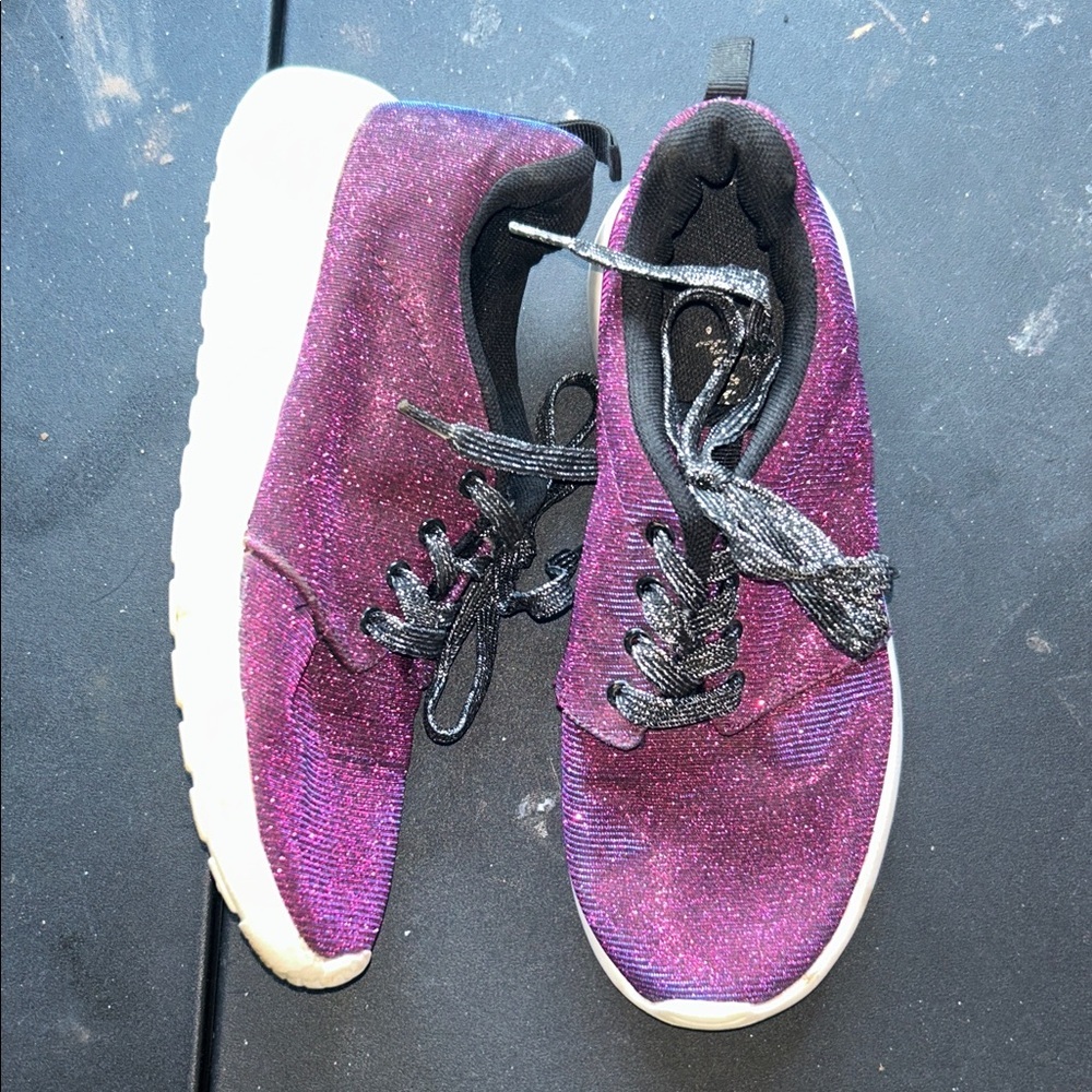 Purple Glitter Kids Sneakers